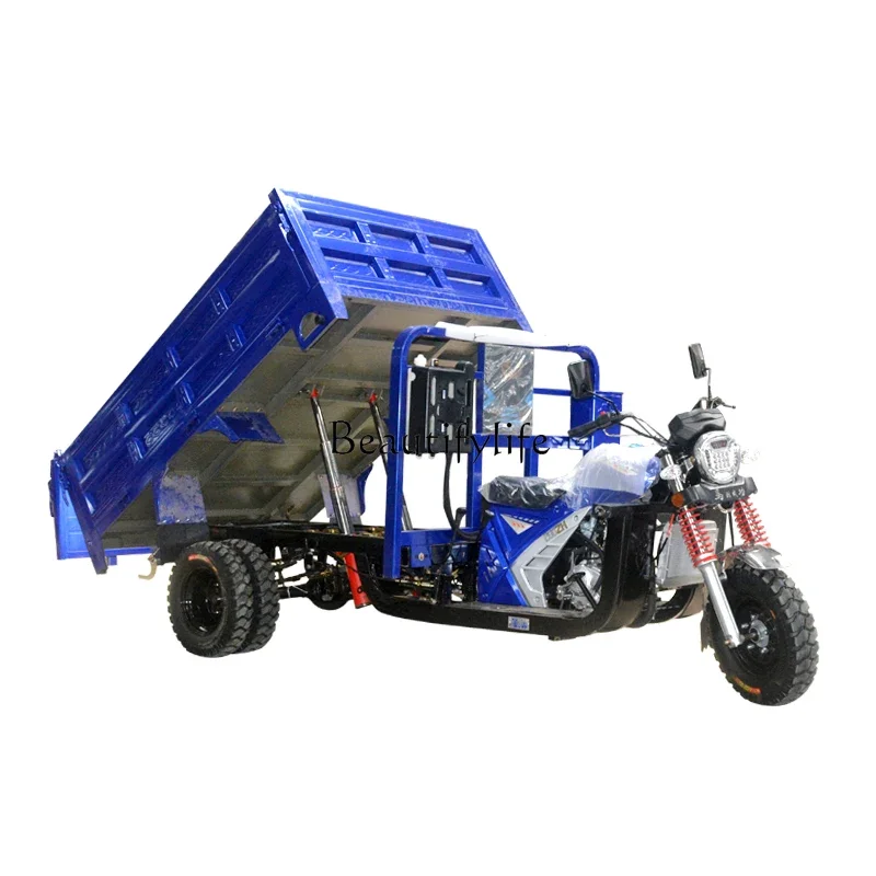 Tricycle Fuel Motorcycle Five-Wheel Double-Top Self-Unloading Truck King Freight Agricultural Tilting