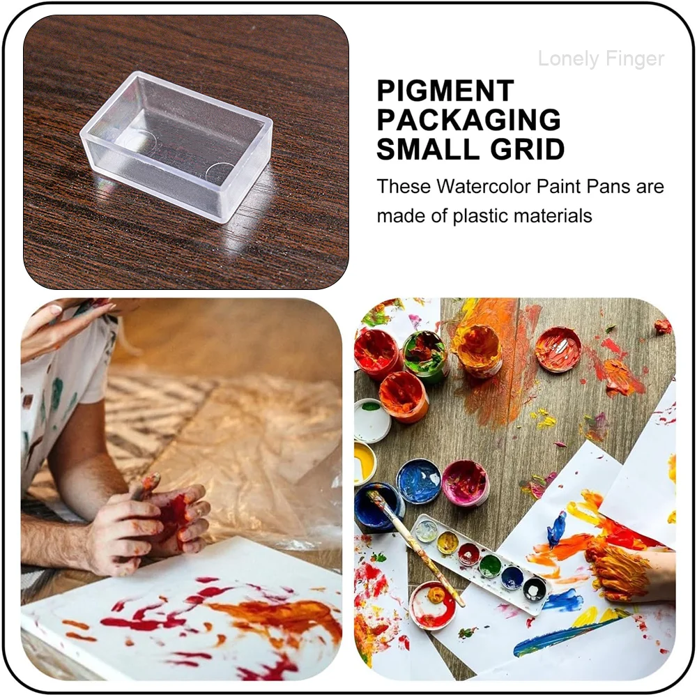 24 قطعة من المقالي المائية الفارغة، لوحة ألوان مائية فارغة، أصباغ رسم زيوت، ملحقات رسم فنية #4