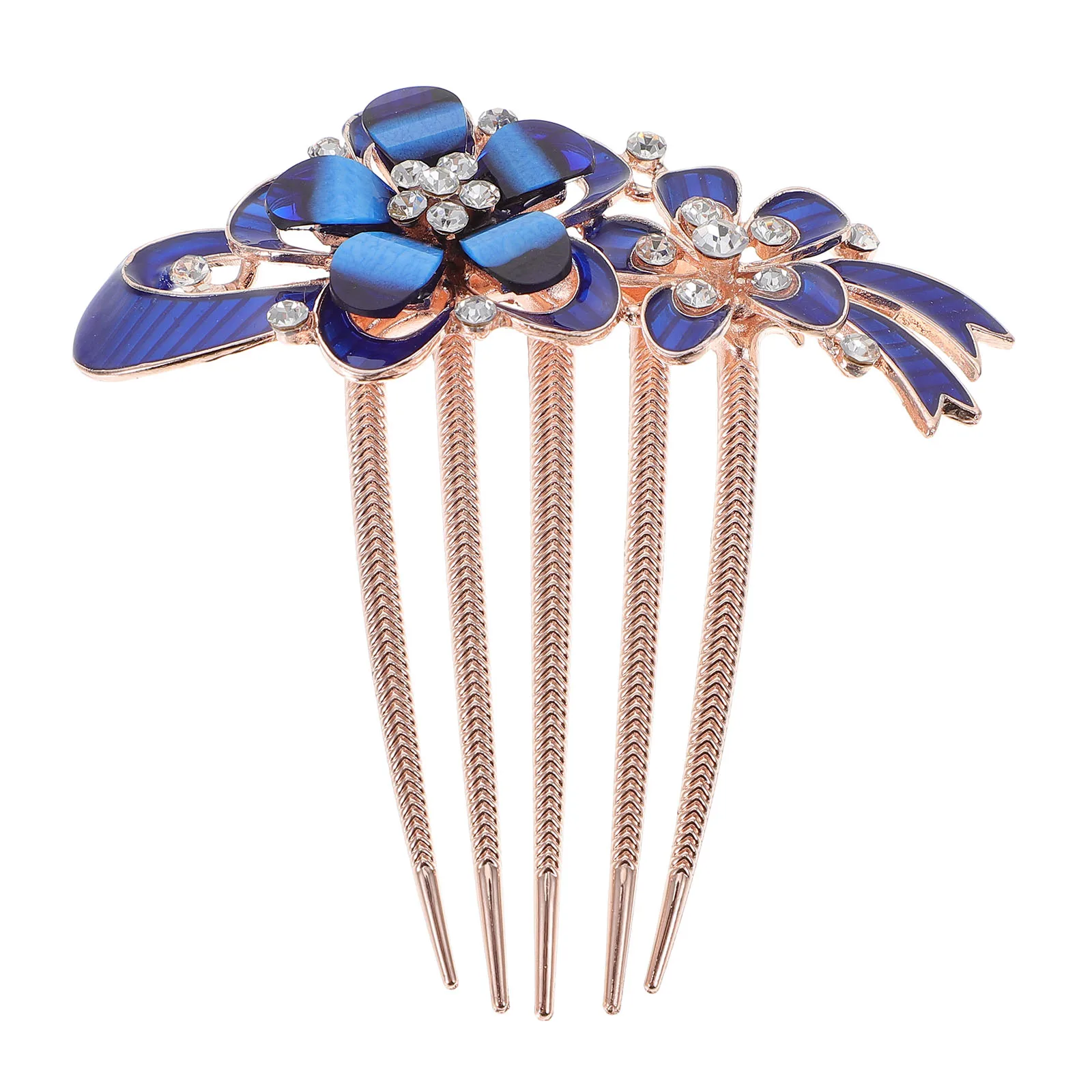 

Crystal Comb Rhinestone Floral Headpiece Accessories Women Pearl Wedding Bridal Side Comb Elegant Zinc Alloy