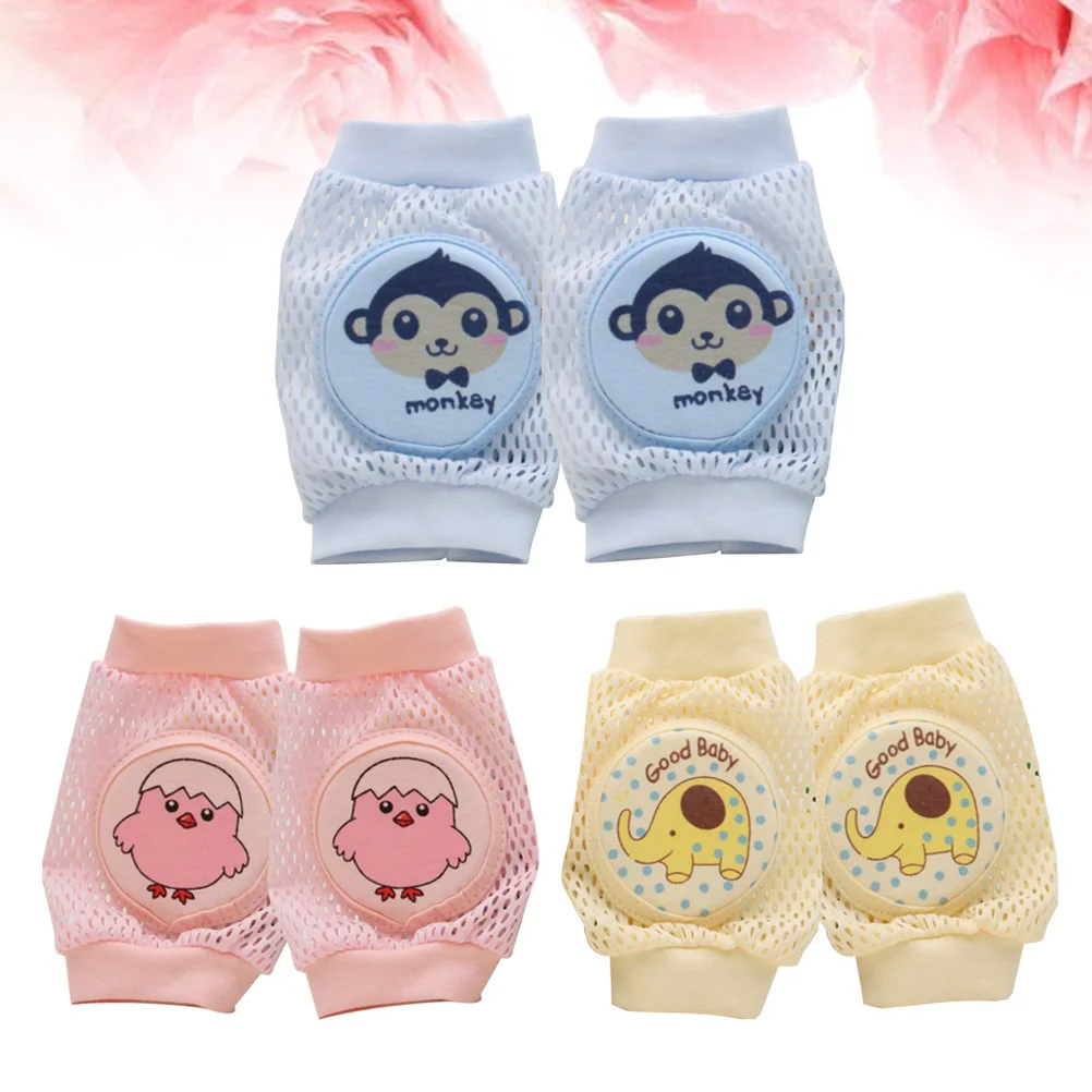 

3 Pairs Knee Pads for Crawling Babies Baby Toddler Kneepads Infant Breathable Mesh Protector