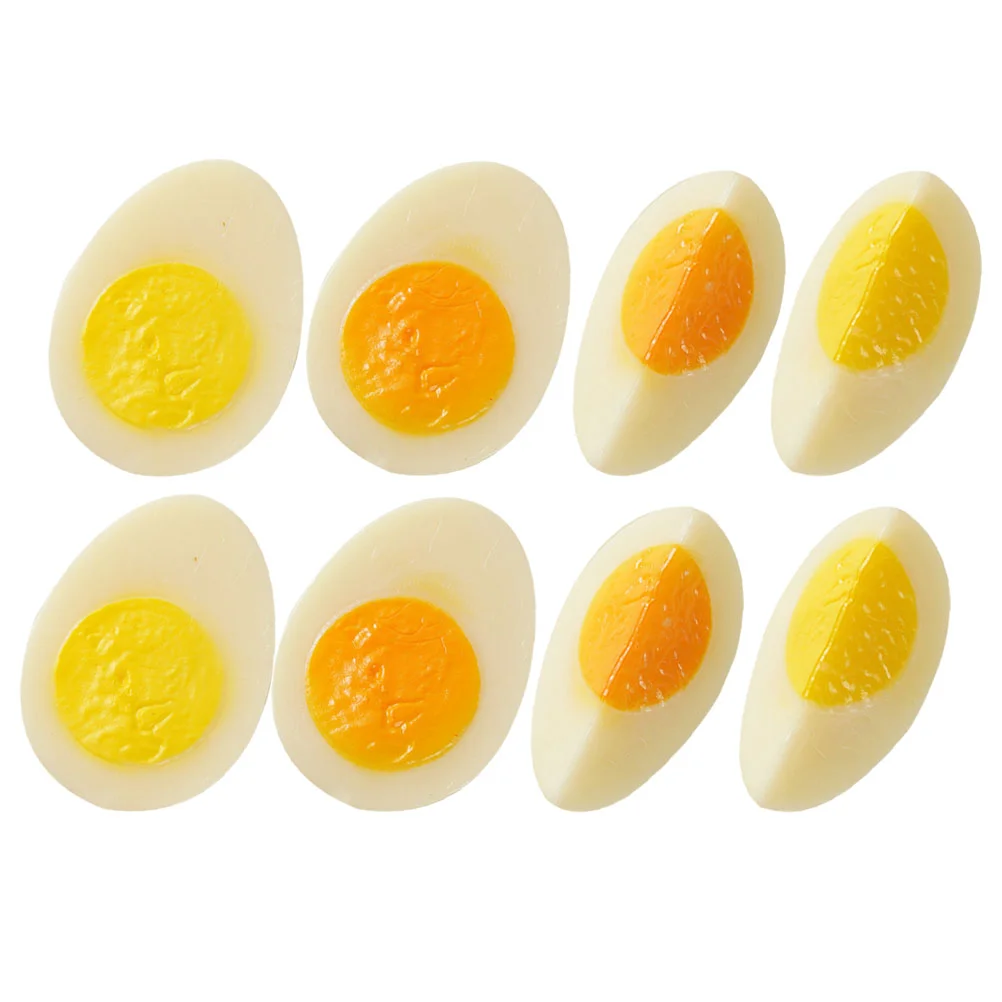 8 Pcs Imitation Eggs Artificial Props Fake Food for Photography Breakfast Model Kitchen Pvc Chicken Models