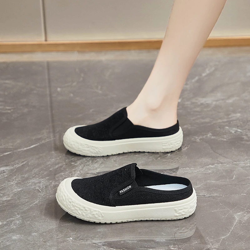 Women Flats Casual Shoes Canvas Slippers Platform Sneakers Mules Sandals Summer 2024 Loafers Trend Comfort Tennis Zapatos Mujer