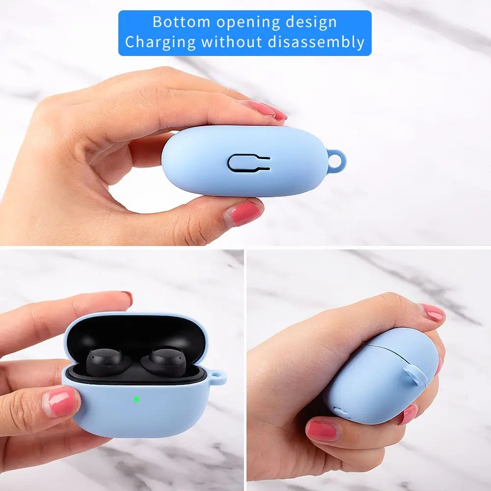 Candy Color Shockproof Anti Lost Liquid Silicone Cover Soft Shell Protective Case Bluetooth Earphone For Redmi Buds 3 Lite