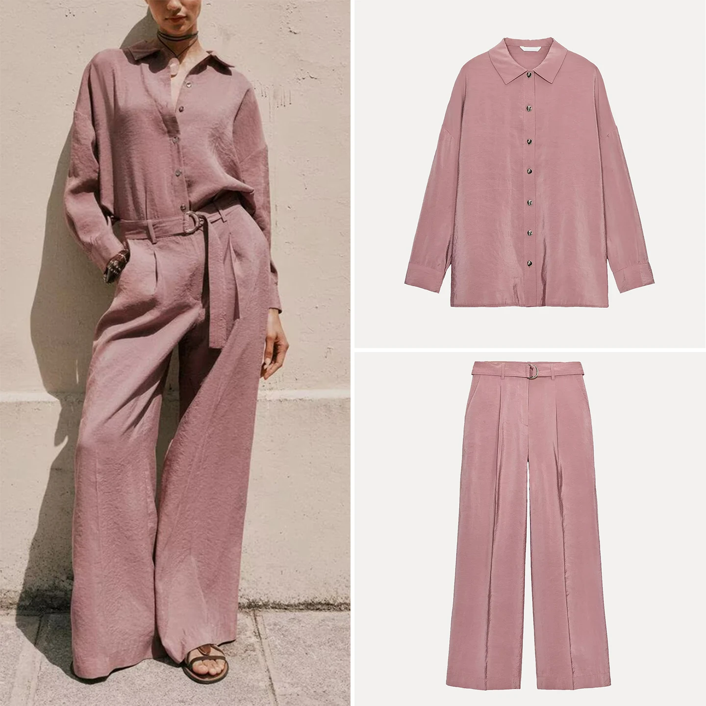 

Женский комплект длинных брюк Z irt и пояс, осень 2023, полиэфирное волокно, стандартная длина, универсальный комплект, четыре сезона для взрослых