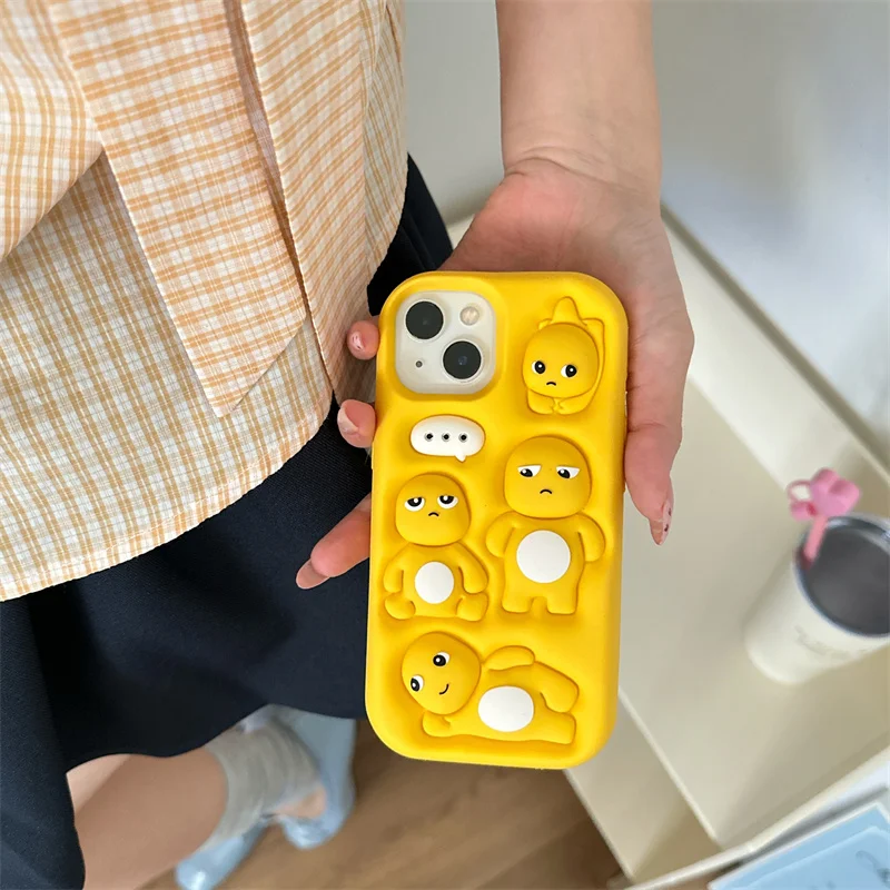 

3D Cartoon Soft Silicone Cover for iphone 16 15 14 Plus 12 13 Pro Max 14promax 15promax big ears Cute Patterns case