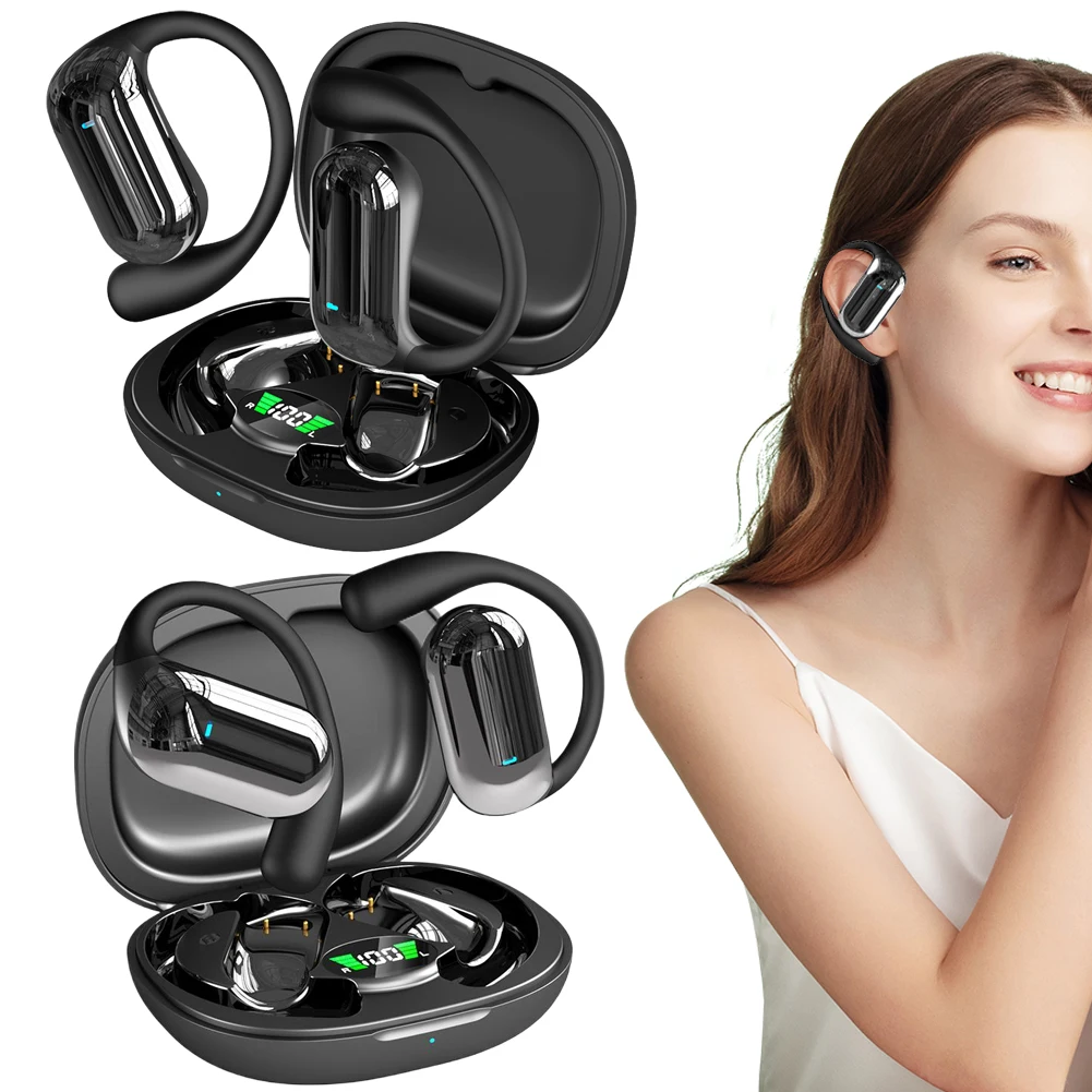 Bluetooth-Compatible 5.3 Wireless Earbuds with Ear Hook Real-Time Translation Earphone for Running Fitness Learning Accessories