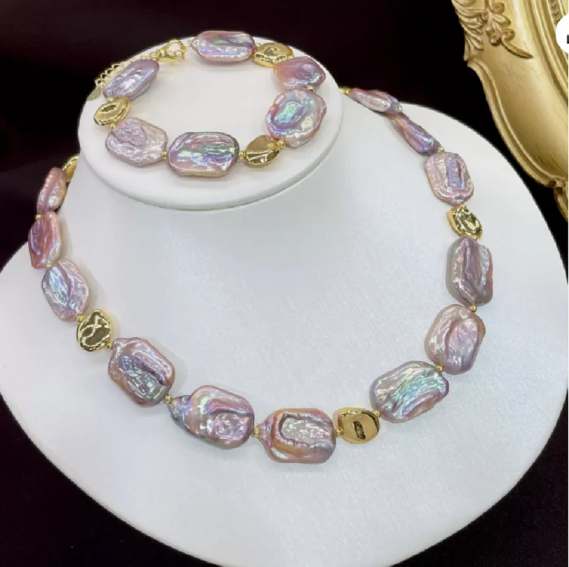 splendido-e-enorme-braccialetto-con-collana-di-perle-barocche-viola-rosa-del-mare-del-sud-aaa-15-20-mm