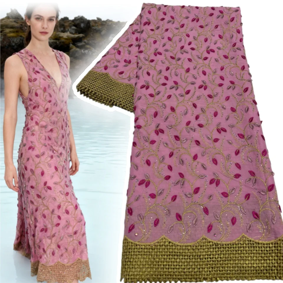 

African Soft Cotton Voile Swiss Lace Applique Flower Nigerian Wedding Dress Latest Swiss Laces Fashion From Switzerland 1934