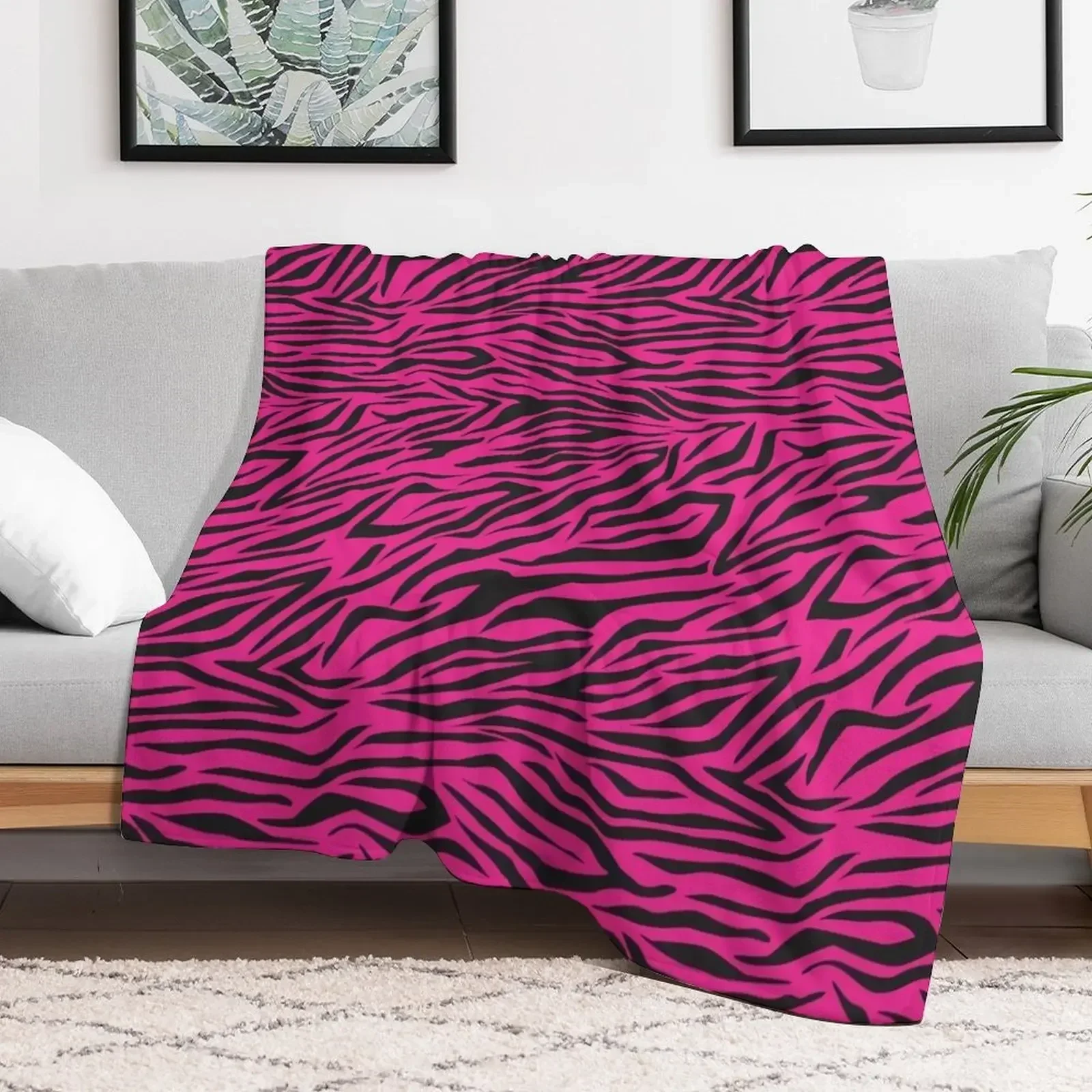 

Pink Zebra Print Throw Blanket Plush sofa bed Blankets cosplay anime Furry Thin Luxury Throw Blankets