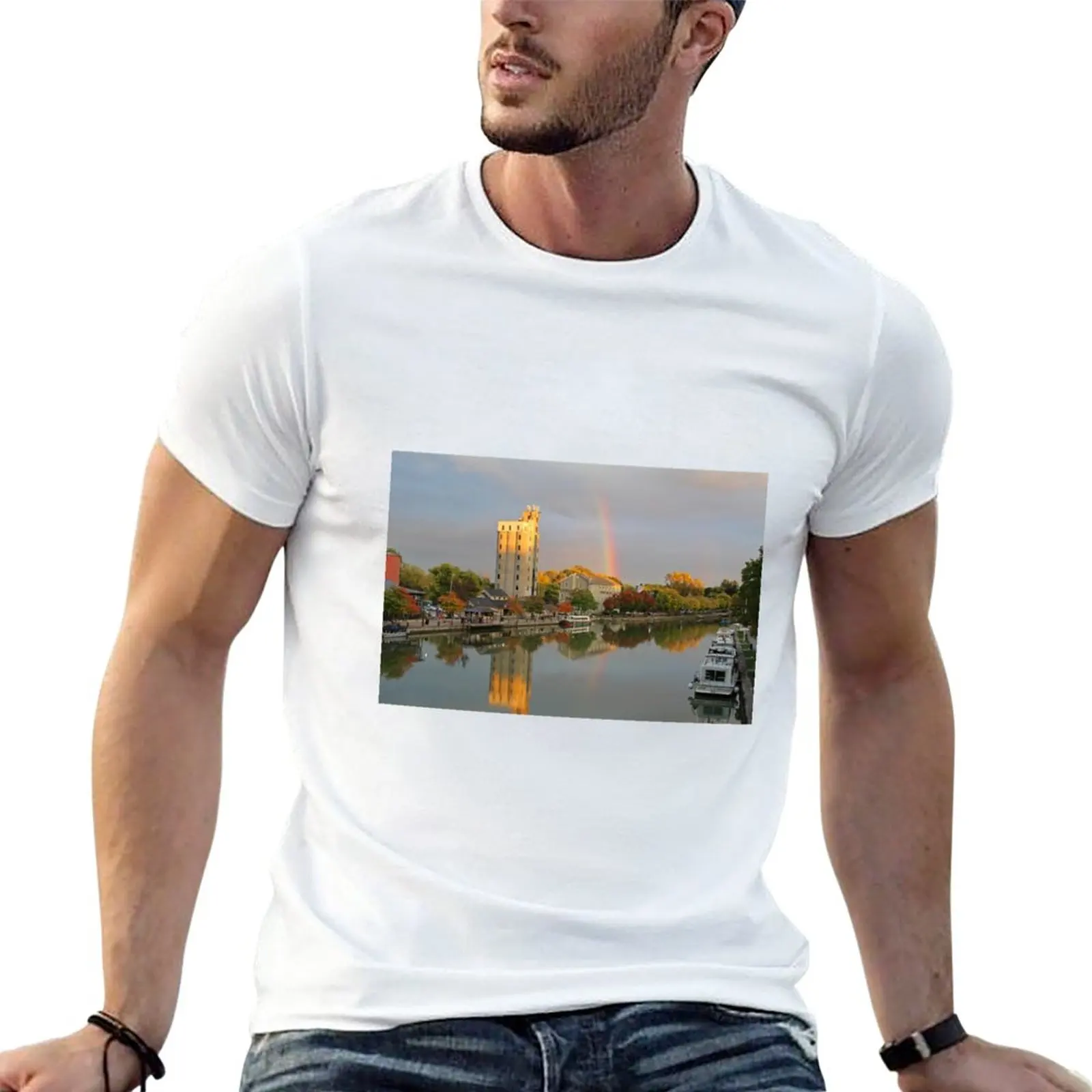 Rainbow Canal T-Shirt summer clothes plain t-shirt custom t shirts design your own mens graphic t-shirts