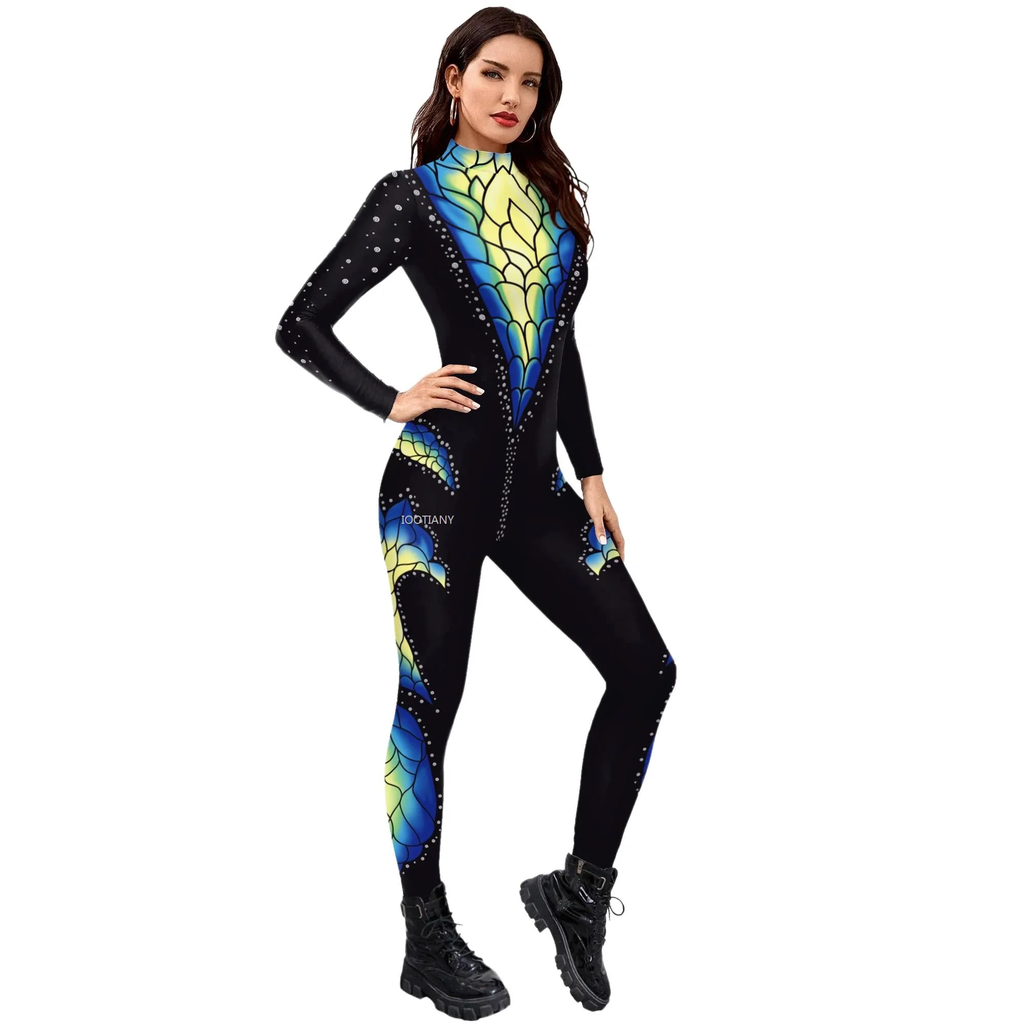 Disfraz de sirena con estampado 3D para Halloween, mono Sexy de licra, Zentai, traje de fantasía, Unisex, 2024