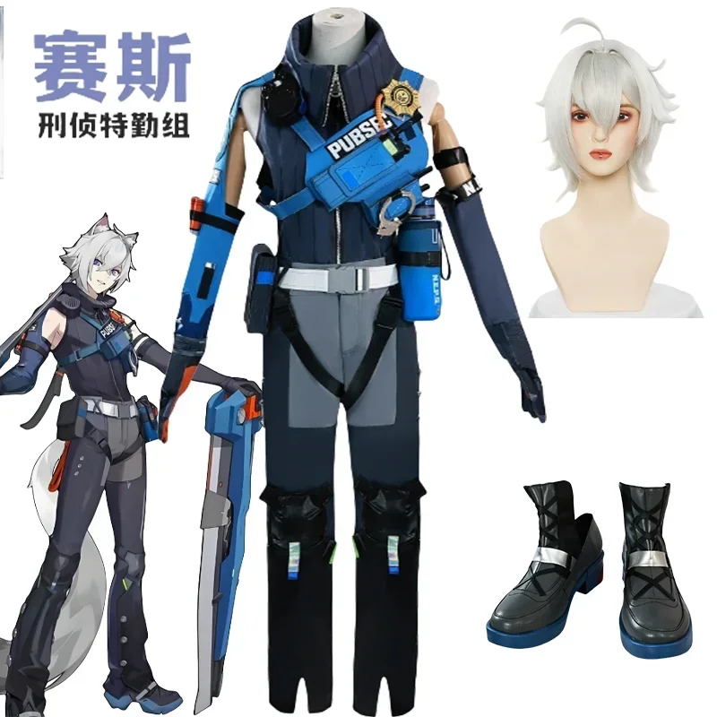 Anime Zenless Zone Zero Seth Lowell Cosplay Costume Role Play Comic Con Dress Hallowmas Party Wigs Animation Prop