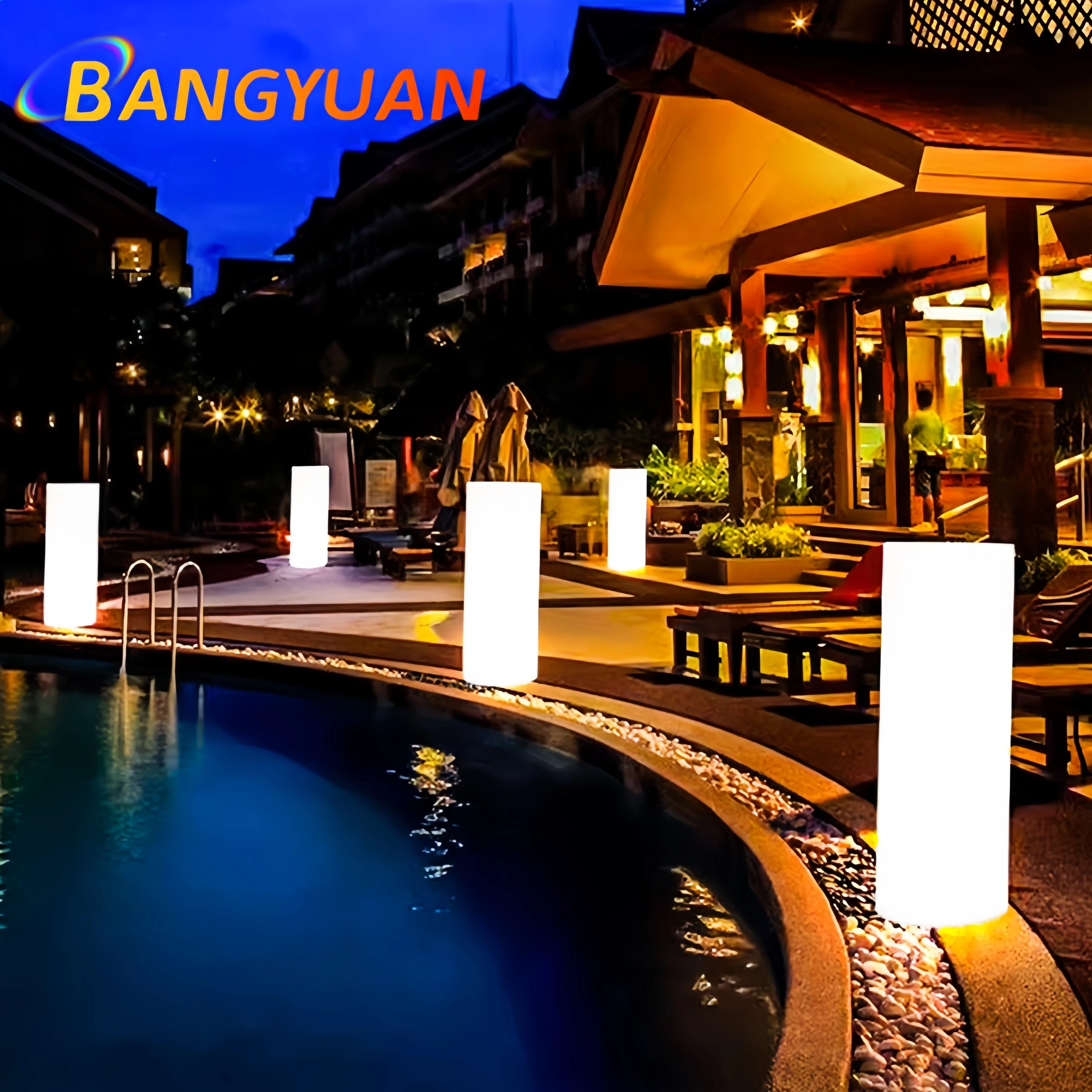 

16 RGB Color LED Column Solar Lawn Light for Garden Landscape Restaurant Decor IP65 Rating Outdoor Furniture