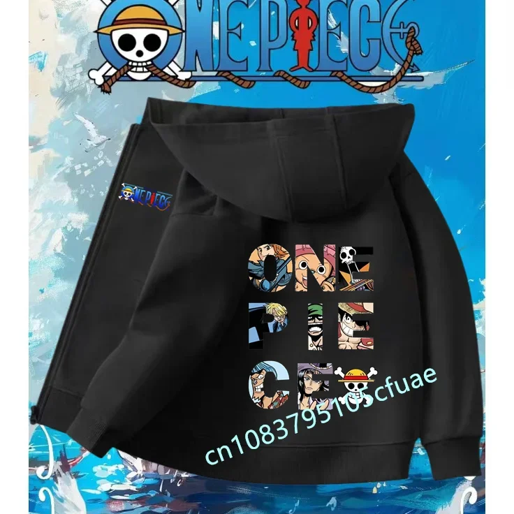 

2025 New Fashion Children Jackets Coat One Piece Luffy Gear 5 Boy Zipper Hoodie Cartoon Japan Style Anime Girl Sweatshirt+pants