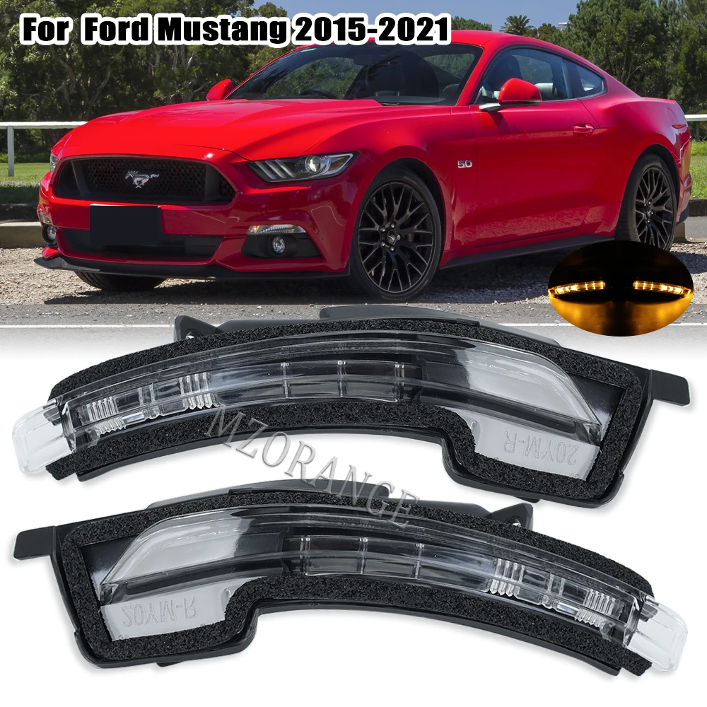 Indicatori di direzione a specchio laterale dinamico a LED per Ford Mustang 2015 2016 2017 2018 2019 2020 2021 indicatore lampeggiante della lampada dell'ala della porta