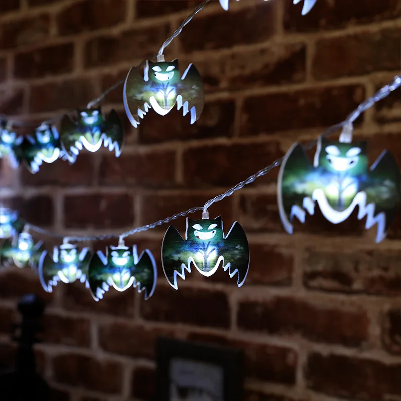 10Styles Halloween LED String Lights Pumpkin Eyeballs USB Powered 10/20 Leds for Horror Party Home Bar Atmosphere Decor