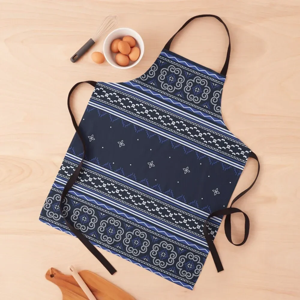 

Blue Hmong Winter Wonderland Apron Women's Kitchen For Cooking Waterproof women Apron