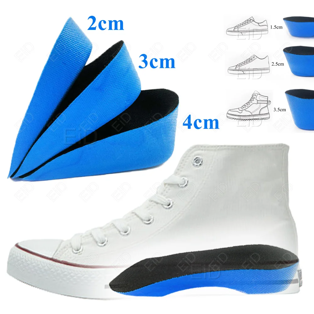 2-4cm Heightening Insole Invisible Unisex Women Heighten Insert Cushion Pads EVA Lifting Insole Heel Arch Support Taller Cushion