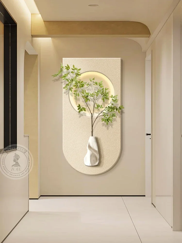 Creamy wind entrance decorative painting,modern light luxury sandstone painting,three-dimensional texture,corridor aisle hanging