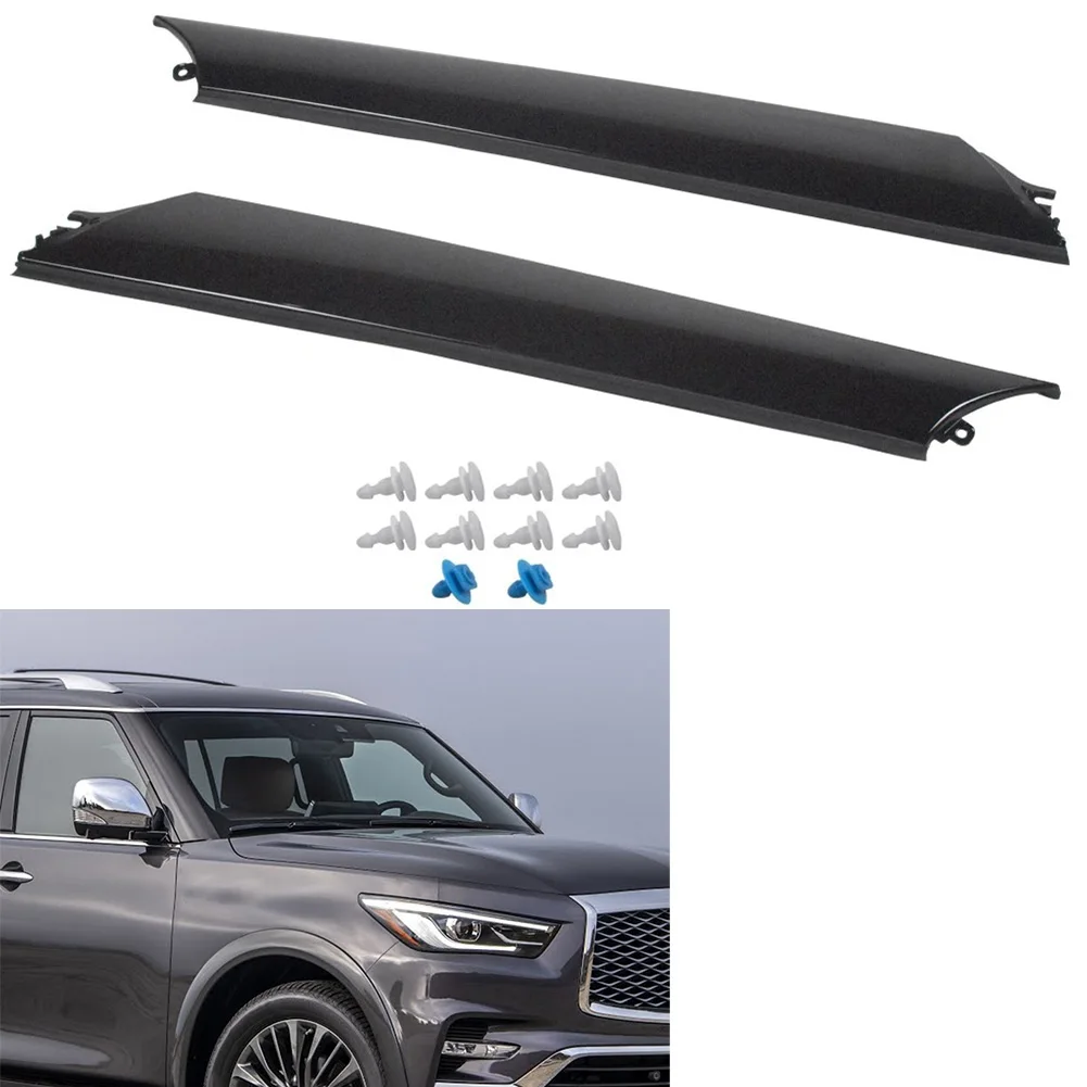 

Пара молдингов A-стойки лобового стекла 76836-6JR0A для Nissan Armada 2017-2019 - Infiniti QX56 QX80, ABS, износостойкие, по спецификации OEM