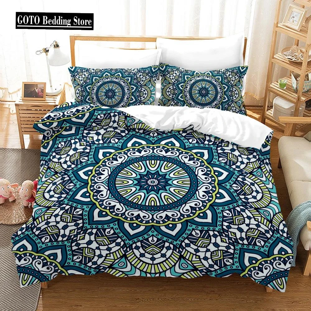 

New 228x228 Bedding Bed Cover Set Bohemia 3d Duvetcover Pillowcase Queen Size Comforter Sets Home Textiles -no Bed Sheets