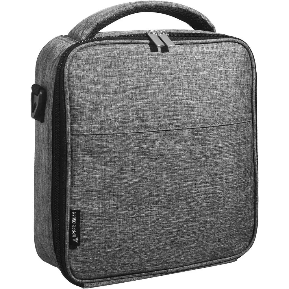 

Reusable Insulated Lunch Box for Men and Women (Gray) Durable Leakproof Cooler Tote Bag Freezable Lunch Bag for Adults. Top Wome