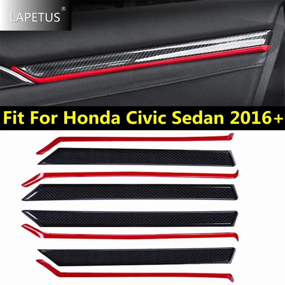 

Car Inner Door Armrest Strip Molding Decoration Cover Trim For Honda Civic Sedan 2016 - 2020 Carbon Fiber Accessories Interior