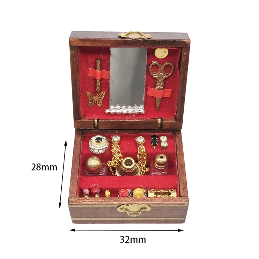 1/12 Dollhouse Miniature อุปกรณ์เสริม Mini กล่องเครื่องประดับไม้ของเล่นสําหรับตุ๊กตาตกแต่ง ob11