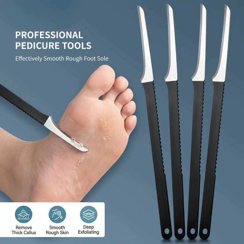 5PCS Pedicure Knife Tool Set Professional Stainless Steel Foot Dead Skin Remover Callus Scraper Foot Care Kit Ideal Gift for Men