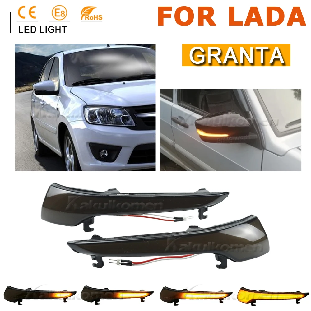 1Pair Dynamic LED Turn Signal Blinker Side Mirror Indicator light For Lada Granta 2191 for Lada Vaz 2114 for Lada Vaz 2115