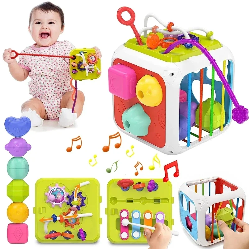 New Multifunctional Recognition Colorful Shape Blocks Sorting Game Baby Montessori Learning Educational For Children Toys Gift