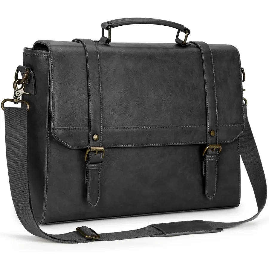 

Винтажная кожаная сумка-мессенджер для мужчин, 15,6-дюймовый водонепроницаемый портфель для ноутбука, большая сумка для ноутбука с дизайном на плечо в стиле ретро