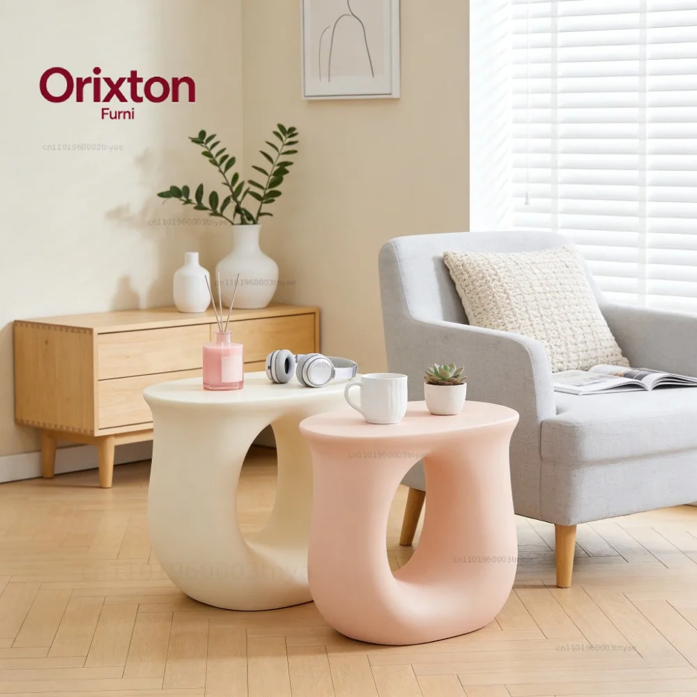 Cream Style Living Room Dopamine Coffee Table, Small-sized Sofa Edge Table,Creative U-shaped  Corner Table living room furniture