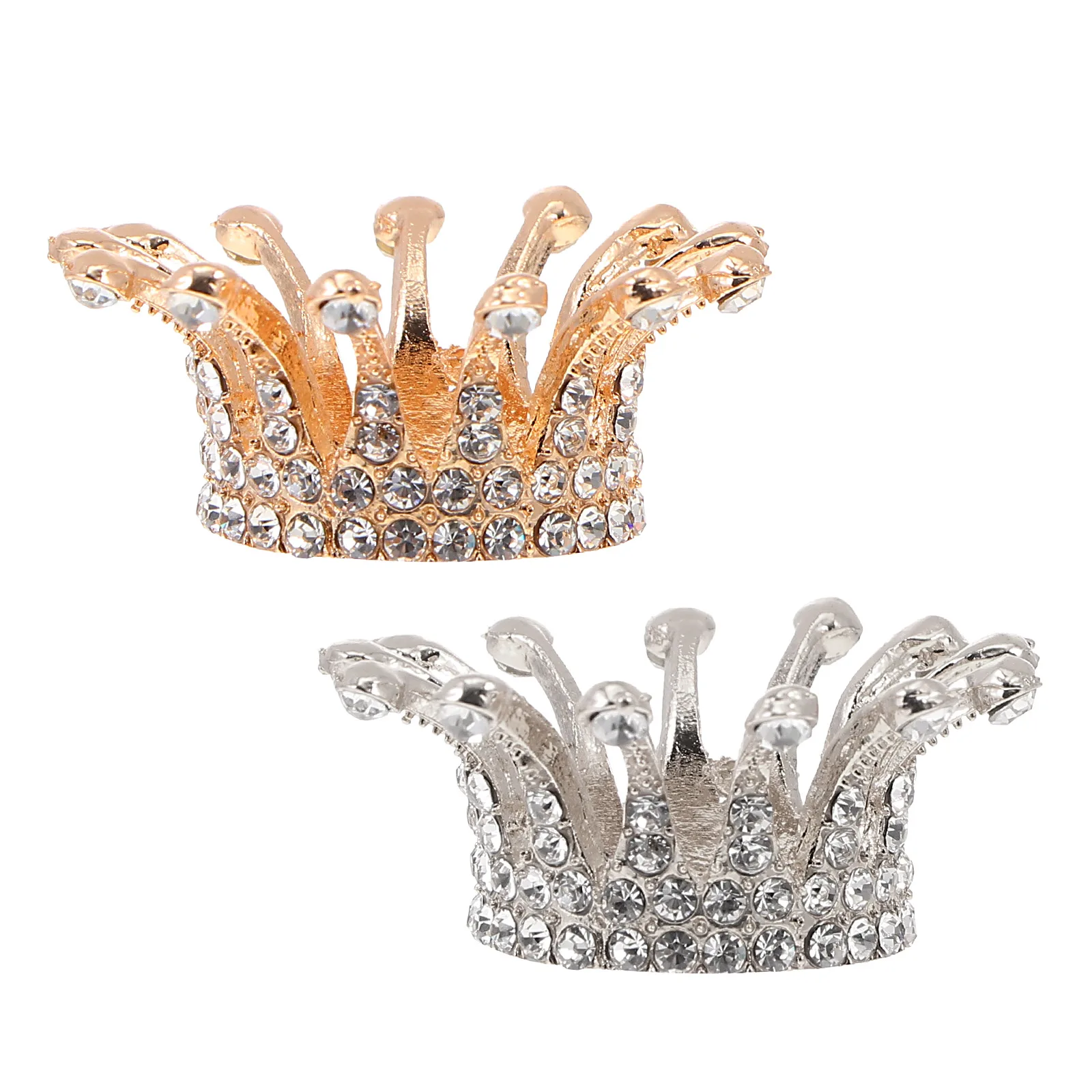 

2 Pcs Retro Crown Pen Holder Nail Polish Plates Art Bowl Color Mixing Alloy Man Pallets
