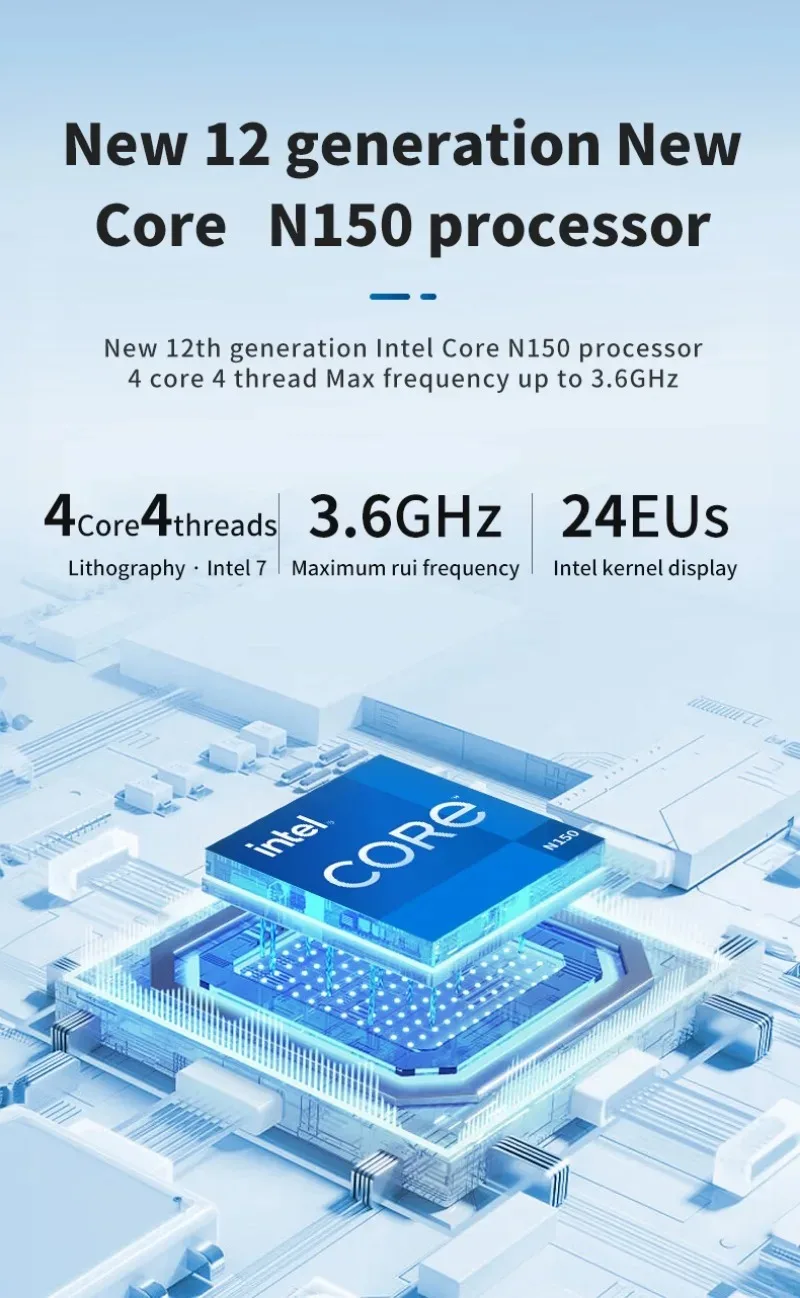 SZBOX ZX05 Intel Twin Lake N150 MINI PC Windows 11 Pro LPDDR5 12GB
