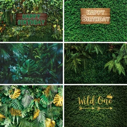 Tropical Rainforest Jungle Background Green Leaves Forest Birthday Party Decoration Customized Photography Studio Props Gift