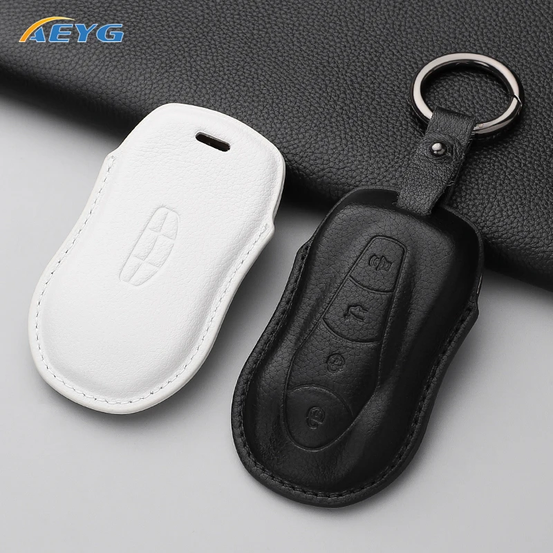 Geely Car leather Key Case Cover Shell Fob For Geely Atlas Pro Boyue Tugella Azkarra FY11 Emgrand GS X6 SUV EC7 Accessories