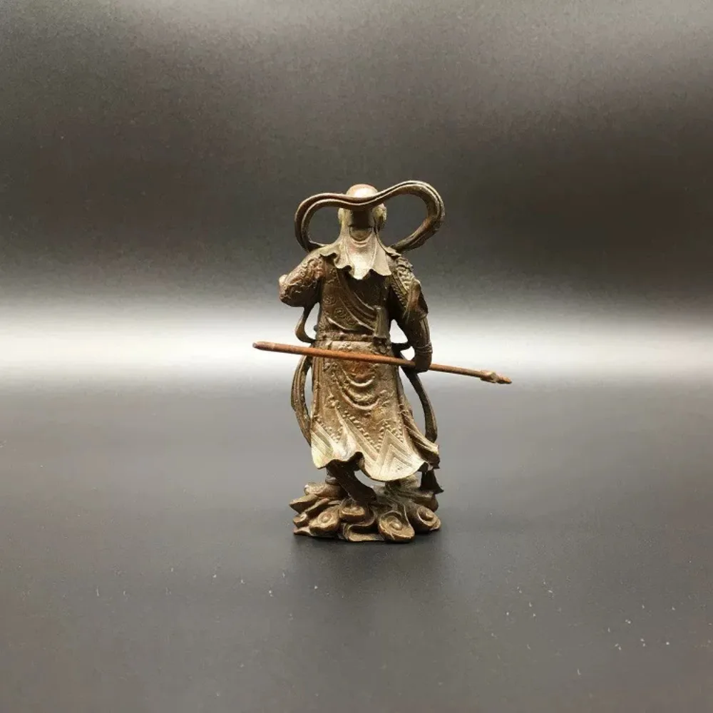 Solid Brass Guan Gong Warrior God of Wealth Statue Guan Yu Holding Blade Feng Shui Business Prosperity Home Decor