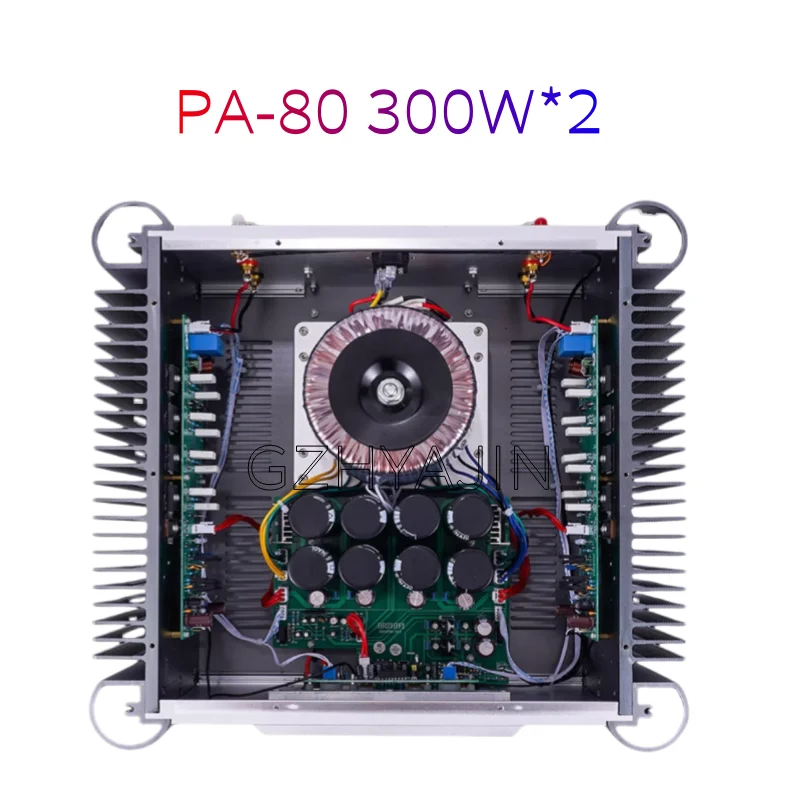 ハイパワーコンビネーションホームハイファイフィーバークラスabポストアンプ、PA-80、300w * 2、最新、2022