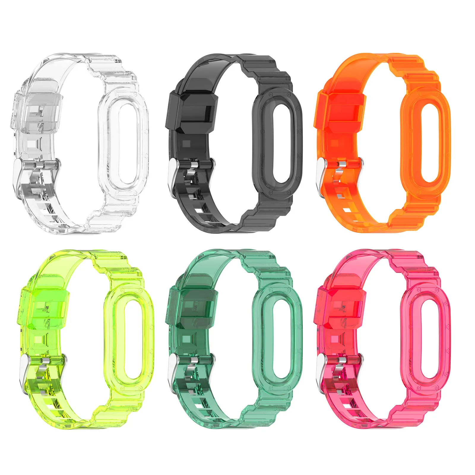 TPU Transparent Adjustable Wristband for Google Fitbit Air Fitness Tracker Watch Band Sweatproof Waterproof for Men Women