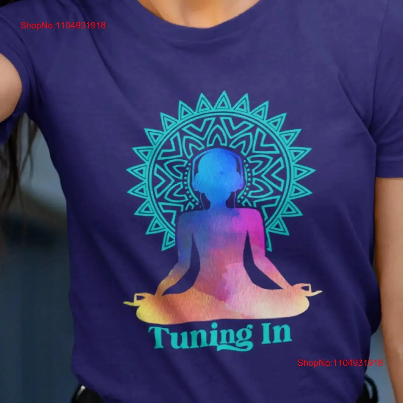 

Tuning In Meditation T Shirt Deep Frequency Vibration Reiki Coherence Energy Healing vintage Washed fashion Versatile graphic