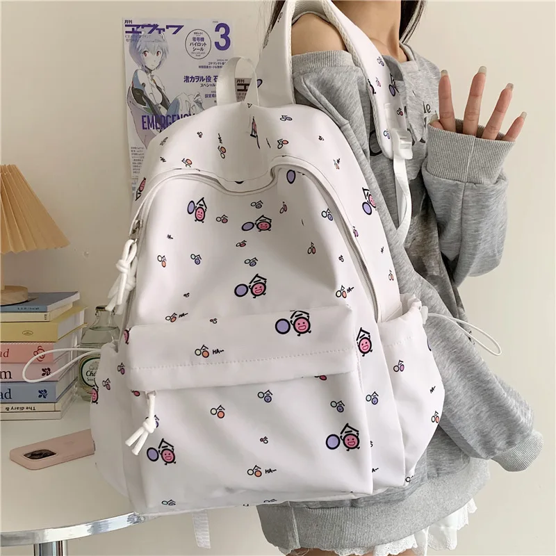 

New Japanese Girl Cute Schoolbag, Haha Fun and Lightweight Backpack Versatile Student Junior High School Student Backpack