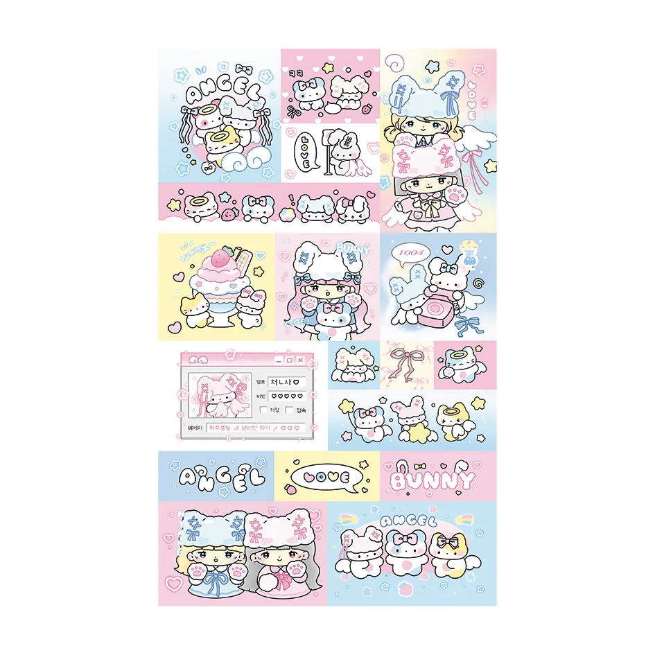 Cute Cartoon Girl Animal Account Sticker Ins Korean Guka DIY Creative Sticker