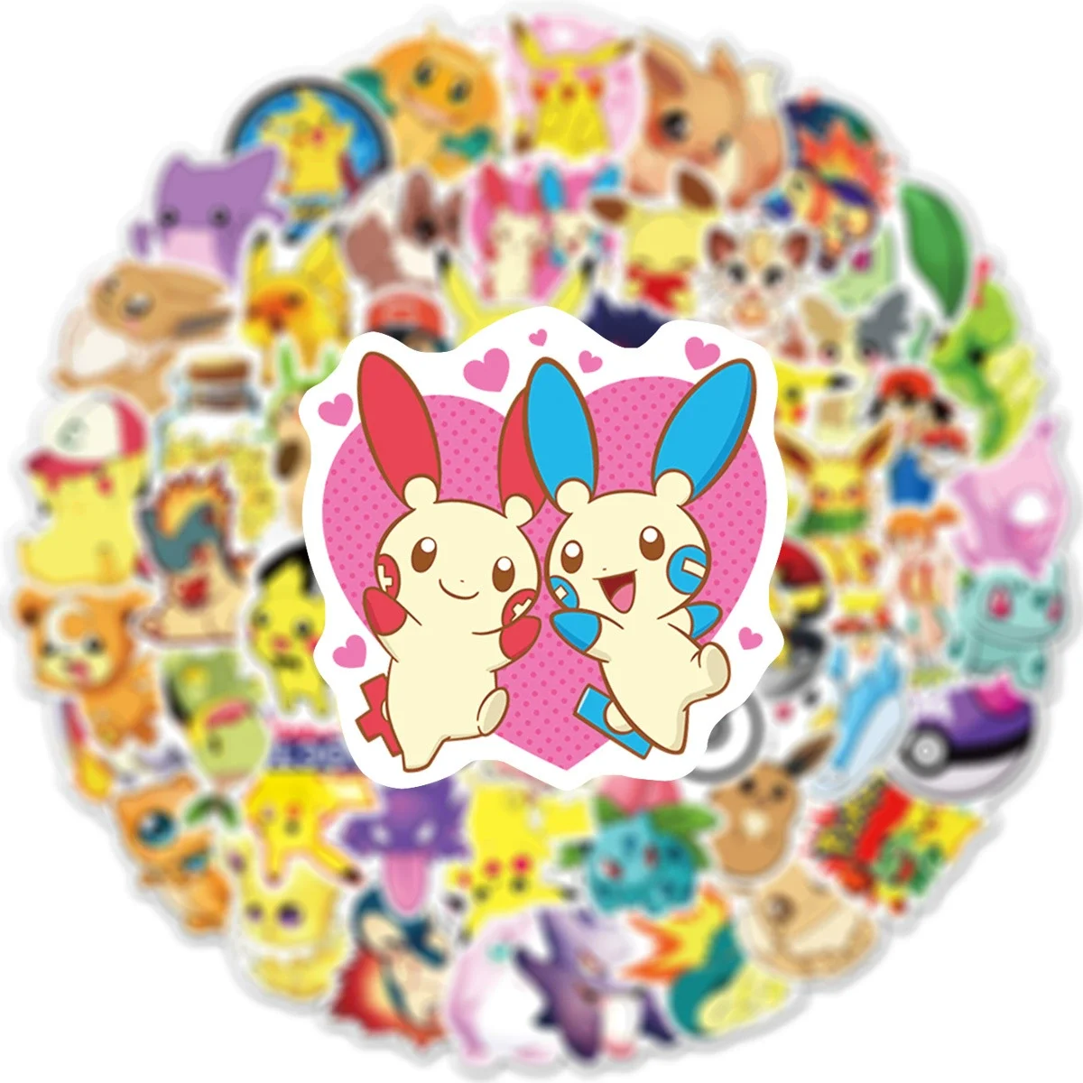 50/100pcs Anime Pokemon Stickers Pikachu Eevee Cartoon Decals Decoration DIY Laptop Car Skateboard Cool Kids Sticker Toys