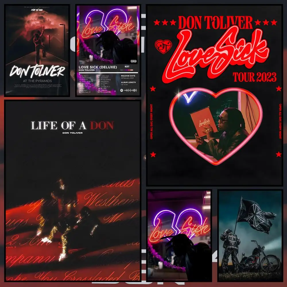 Singer D-Don Toliver Poster Waterproof PVC Wall Poster, Peel-and-Stick HD Art for Living Room, Bedroom and Shop