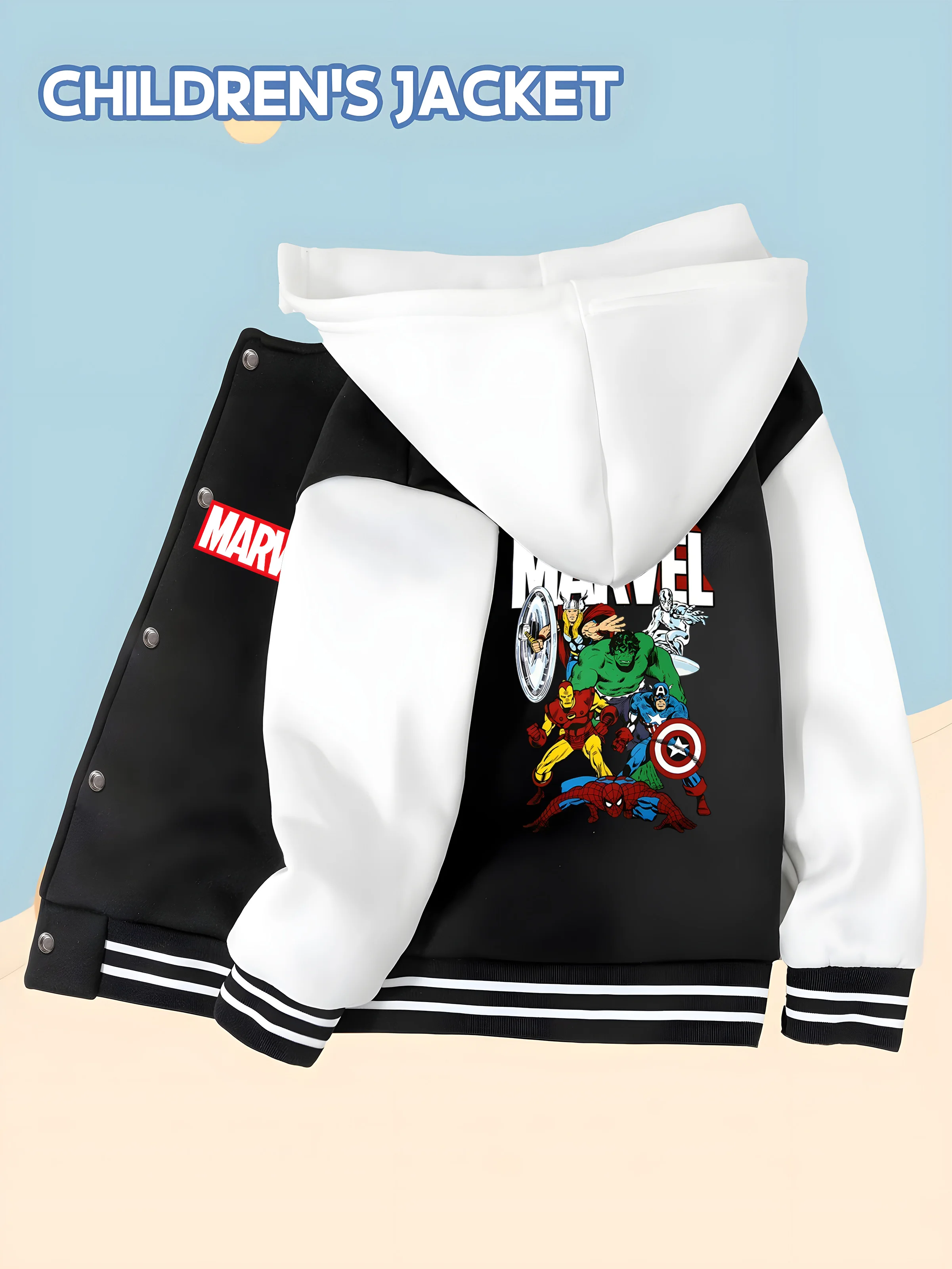 miniso-marvel-boys-baseball-jacket-hulk-shocking-classic-black-and-white-soft-fabric-warm-and-comfortable-skin-friendly-fas
