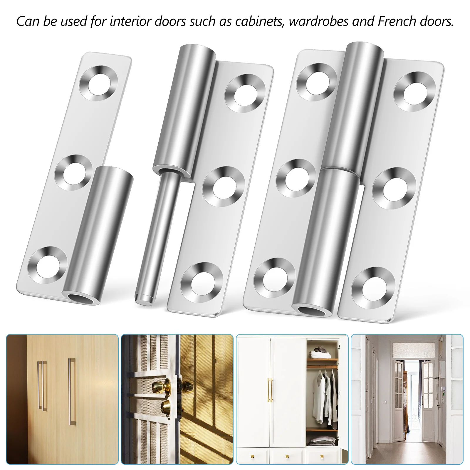 

1 Set Stainless Steel Door Heavy Duty Window Hinges Hardware Screws Included Strong Thick Anti Rust Long Lasting Hinges For