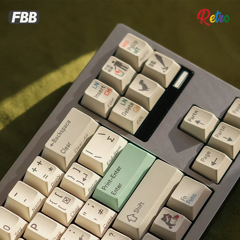 Imagem -02 - Fbb Lado Esculpido Estilo Retro Chave Caps Teclado Mecânico pc Personalizado Sublimação de Tintura Térmica Pbt Faça Você Mesmo Altura Cereja Original