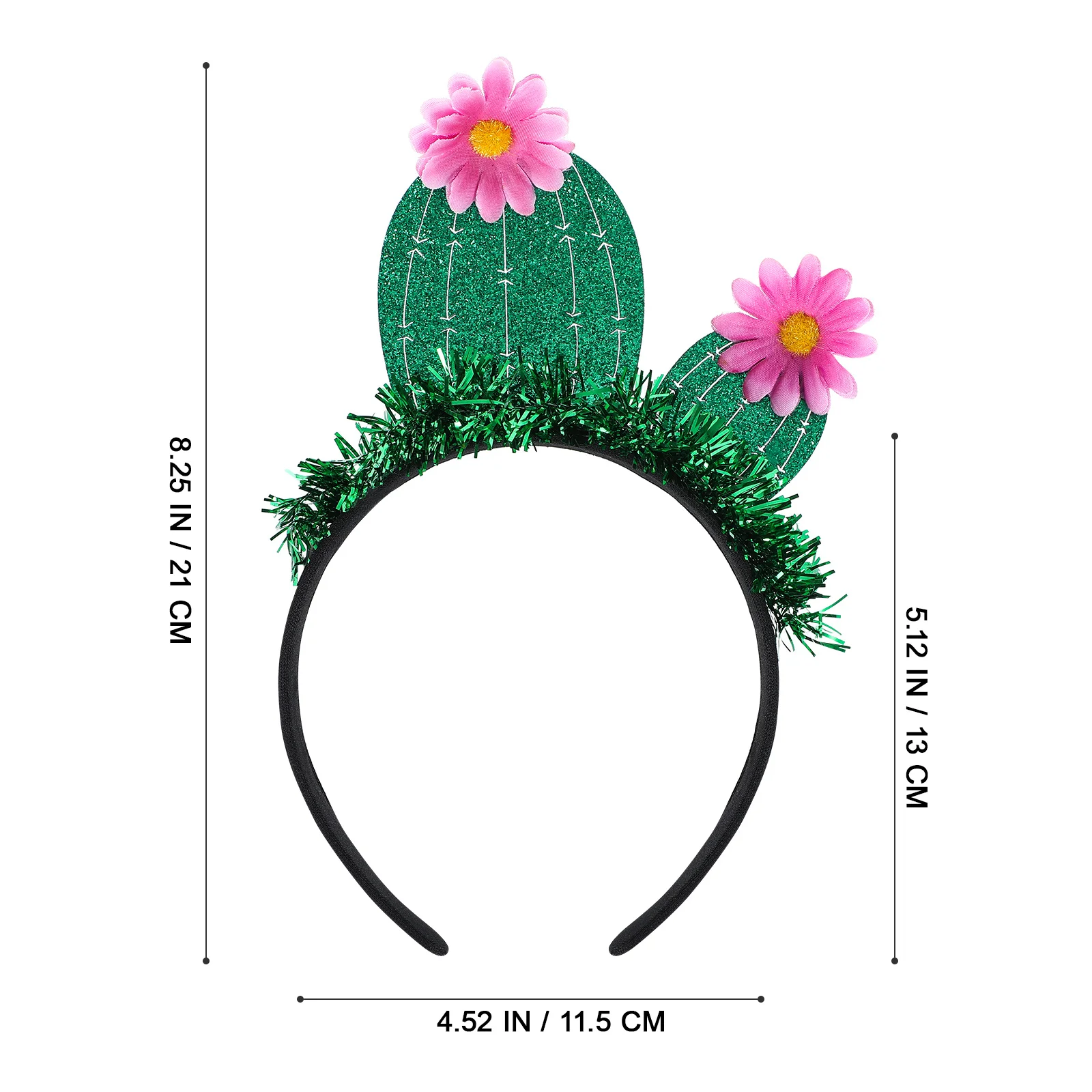 2 قطعة رباط شعر الصبار الأخضر أغطية الرأس للحفلات للنساء مهرجان ملحق الشعر هوب أداة تجديل أغطية الرأس #2