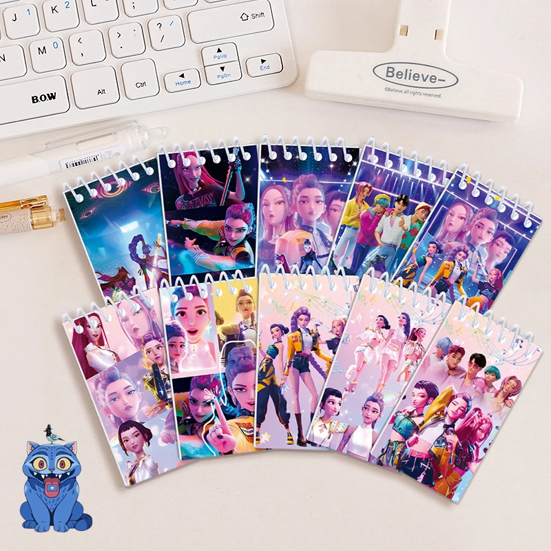 Kpop شيطان هنتر دفتر هدايا الحفلات رومي ميرا زوي الموثق أنيمي نمط ملصقات لوازم مكتبية هدايا Kpop للطلاب
